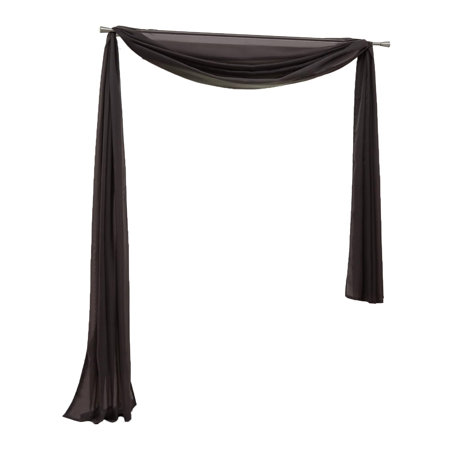 Yujiao Mao Plain colour voile hand bow scarves valance decorative curtains brown W x L 140 x 300 cm