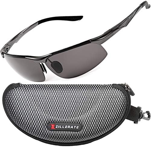 Sunglasses Man Polarised Sun Glasses - ZILLERATE Fashion Sunglasses for Men & Women, Driving Cycling Fishing Golf Sailing Cricket Hiking Trekking, Anti Glare UV Protection Light Metal Frame