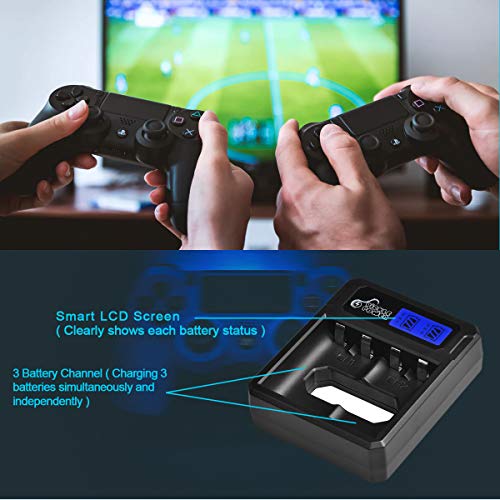Pickle Power 3 Pack Xbox One Controller Battery Pack and LCD Screen Dual Fast Charger for Xbox One/Xbox One S/Xbox One X/Xbox One Elite Wireless Controller