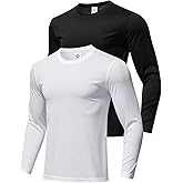 3 Pack Men's Long Sleeve Shirts Sun Protection Shirts Lightweight UPF 50+ Rash Guard for Running Workout Fishing
