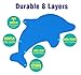 S&X Bathtub Non Slip Stickers,Grippy Dolphin Adhesive Treads – Fine Gritty Textured Surface – Pack of 12 Shower Floor Non Slip Stickers – Comfortable Grip On Slipper Surfaces