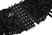 Cszxx Women's 4-Strap Wide Lace Suspender Belt Garter Belt (Black)