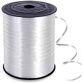 TONIFUL 500 Yards Curling Ribbon-Balloon Ribbon-Balloon String for Art&Craft Decor,Gift Wrapping,Ribbons and Bows for Christmas New Year Birthday Gifts (Silver)