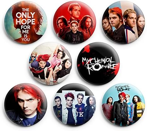 My Chemical Romance Pinback Buttons,8pcs Pin Badges,1.25 inch, NEW