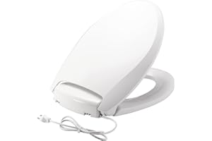 Bemis Radiance Heated Night Light Toilet Seat, Slow Close Adjustable Fit Long Lasting Plastic Seat, Elongated, White