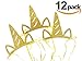 Unicorn Party Horn Hats, 12pcs Glitter Gold Unicorn Theme Party Supplies