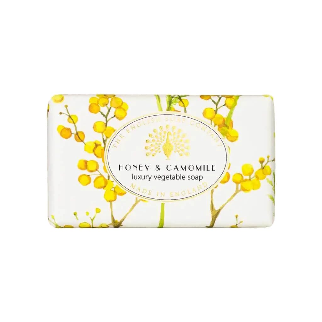 The English Soap Company Heritage Honey and Camomile Soap Bar - Luxury Shea Butter Soap with Sweet Floral Fragrance - Moisturising, Vegan, Sustainable & Gift Ready - 190g