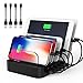 Charging Station for Multiple Devices - 5 Port USB Desktop Universal and Compact Charger Station Organizer for Apple iPhone iPad Samsung Kindle