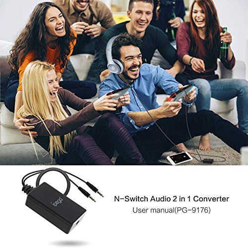 Audio Converter for Nintendo Switch, 2 in 1 Audio Chat Adapter for Nintendo Switch - Support Voice Chat with Your Headphone