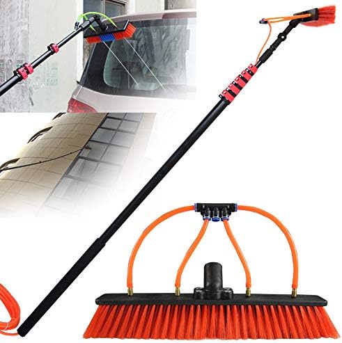 20FT Window Squeegee with Extension Pole, 2-in-1 Squeegee for Window Cleaning, Professional