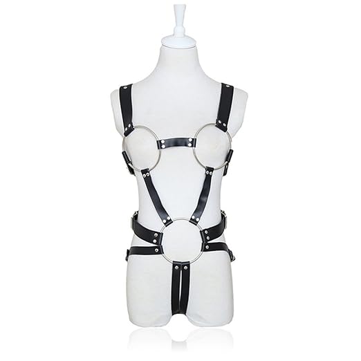 Addfect Damen Frauen Harness Gürtel Ouvert Fesseln Brustfrei Leder Einstellbar Riemenbody Lingerie Fetisch Slave Sexspielzeug