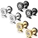 Aroncent Stud Earrings for Men Women Fake Gauge Fake Earrings Stainless Steel Earrings 8MM Rosegold