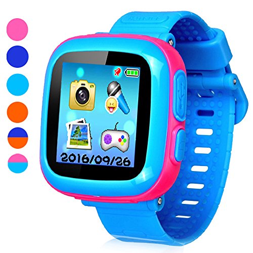 Game Smart Watch for Kids, Children s Camera 1.5 "Touch Screen Pedometer 10 Games Timer Alarm Clock Health Monitor Boys Girls Game Watches(Joint Light-Blue&Pink)