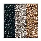 Metallic Miyuki Seed Bead Mix, Size 8/0, Galvanized Silver, Galvanized Gold And Black Opaque