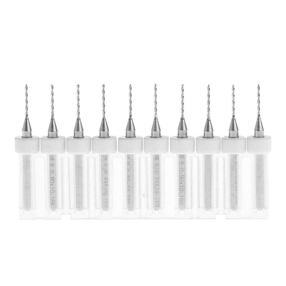 10 Pcs 0.8mm Micro Drill Bits Tungsten Steel Carbide Milling Drill Bits 3.175mm Shank