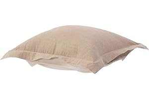 HOWARD ELLIOTT COLLECTION Howard Elliott Replacement Slipcover Exclusively Made for Howard Elliott Puff Ottoman, 100% Polyurethane Fabric (Ottoman Not Included), Prairie Linen Natural