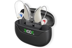 Hearing Aids, Rechargeable RIC Receiver-In-16 Channel, Intelligent Noise Reduction, Discreet & Comfortable Fit, Long Battery 