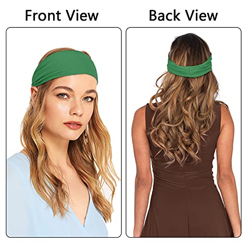 Women\'s Headbands Elastic Head Bands No Slip Fashion for Women Yoga Boho Hair Bands Workout Sports Sweat Headband