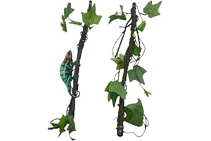 BNOSDM Reptile Climbing Branch Flexible Bend-A-Branch Jungle Vines Terrarium Plant Decoration with Suction Cup for Crested Gecko Chameleon Gecko Snake Tree Frog 2PCS