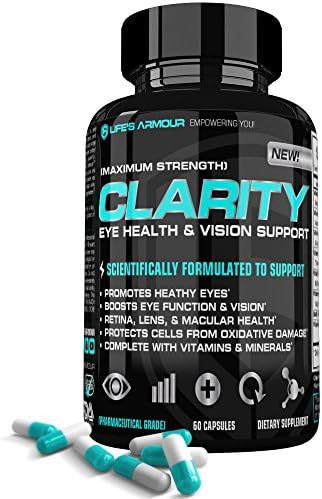 Vision Support by Life’s Armour | High Potency Natural Eye Vitamin & Mineral Supplement with Lutein, Zeaxanthin, Eyebright, More for Your Eyes Health, Vision, Retina, Lens & Macular