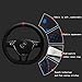 ZATOOTO Flat Bottom Steering Wheel Covers - Blue Star Microfiber Leather - Universal 15 inches d Shaped Better Grip Car Interior Accessories