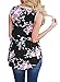 Sidefeel Women Floral Print Sleeveless Babydoll Tank Top With Lace Trim X-Large Black
