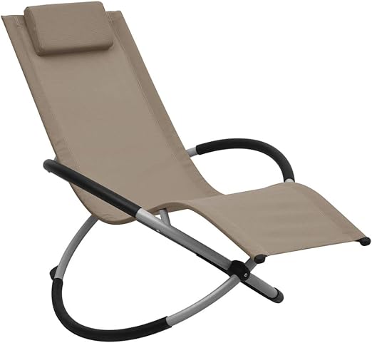 Vidaxl Kinder Sonnenliege Schaukelstuhl Liegestuhl Gartenliege Relaxliege Liege Gartenmobel Schaukelstuhl Terrasse Garten Stahl Taupe Amazon De Kuche Haushalt