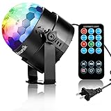 Zitronik Disco Ball Strobe Light Party Lights Disco Lights Karaoke Machine 3W Dj Light LED Portable 7Colors Sound Activated Stage Lights for Festival Bar Club Party Outdoor and More (with Remote)