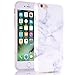 BAISRKE White Marble Design Case Slim Flexible Soft Silicone Bumper Shockproof Gel TPU Rubber Glossy Cover Phone Case Compatible with iPhone 6 Plus / 6s Plus [5.5 inch]
