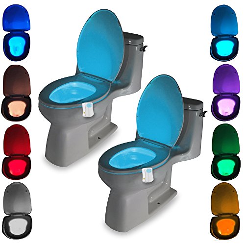 2 pack motion activated toilet led night light, motion sensor toi…