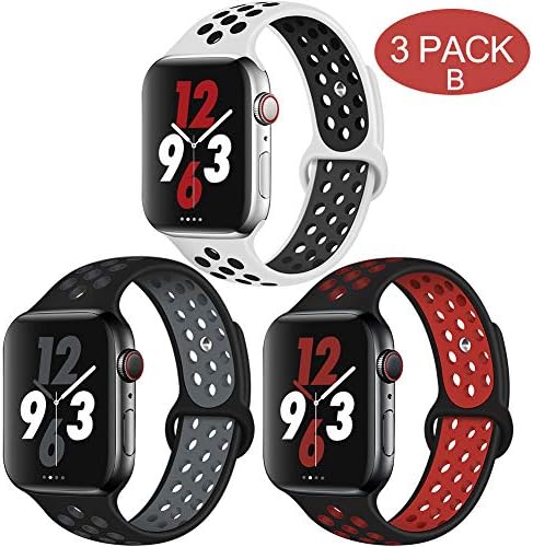 Compatible for Apple Watch Band 44mm 42mm 40mm 38mm, Breathable Sporty for iWatch Bands Sreies 5 Series 4/3/2/1, Various Styles and Colors for Women and Men