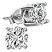 Sterling Silver Stud Earrings for Girls Cubic Zirconia Studs Simulated Birthstone Earrings for Women