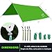 WEHE Hammock Rain Fly Tent Tarp. Waterproof Camping Shelter. Stakes Included. Lightweight. Fast Easy Setup. 210T Ripstop Polyester Taffeta (10' (L) x 10' (W)) (Green)