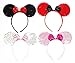 RufnTop Mickey and Minnie Mouse Sequins Ears Headband(Mix Colors Sequin Set of 12)