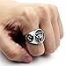 ELFASIO Men Stainless Steel Rings Illuminati The All-Seeing-Eye Pyramid/Eye Symbol Ring Size 10
