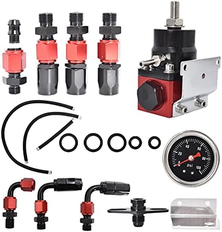 WFLNHB Universal Adjustable Fuel Pressure Regulator Kit Aluminum with ...