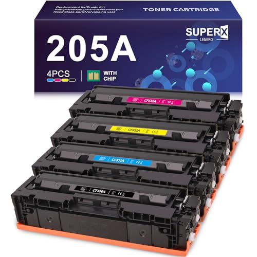 LEMERO SUPERX 205A Compatible Toner Cartridge Replacement for HP 205A CF530A CF531A CF532A CF533A for HP Color LaserJet Pro M181FW M181 M180 180N M154A M154NW M154