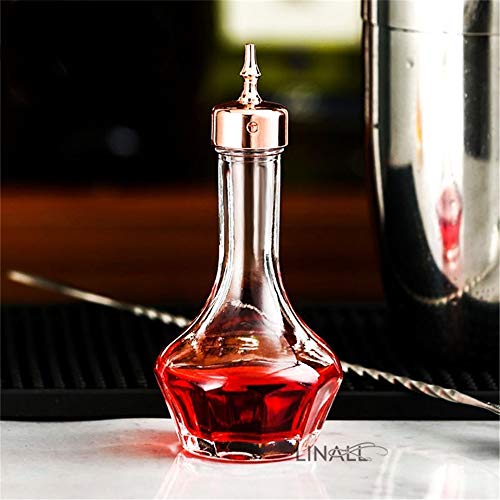 Bitters Bottle - Lead free Glass with Stainless Steel Dasher Top 50ml Professional Bar Tool for Making Craft Cocktails and the Perfect Whiskey DSBT0001 (Copper) - Thumbnail 4