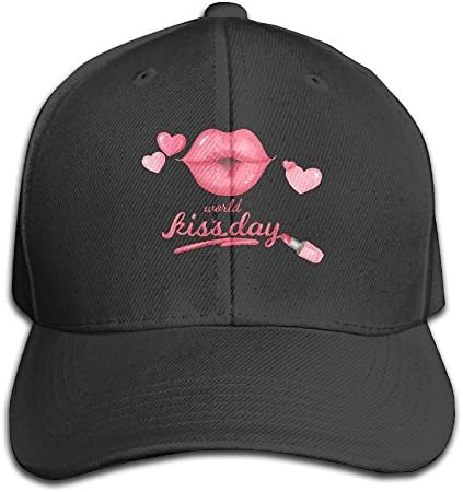 Grass8 Lips Lipstick Snapback Sandwich Cap Unisex Black Baseball Cap Hats Adjustable Peaked Trucker Cap One Size Black