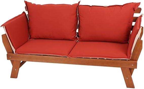 Amazon De Gartenbank Fortuna Mit Polsterset Und Abklappbaren Armlehnen