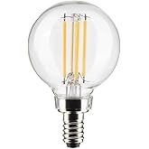 Satco 4-Watt LED E12 Light Bulbs, 2700K, 15000 Hour Rating, Dimmable, 6 Pack