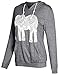 PRIMODA Women Fall Hoodies Elephant Print Long Sleeve Pullover Casual Tops with Pocket(Light Grey,M)