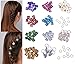 Geoot 100 Pieces Aluminum Hair Cuffs Hair braiding Beads Hair Braid Rings and 64 Pieces Hand, Leaves, Star, Cross, Gold Ring Set Hair Clip Headband Hair accessories (Multi-colored)