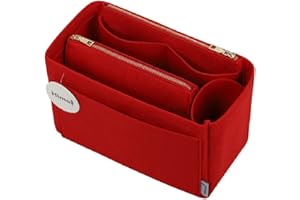 HIMAI Purse Organizer Insert, Handbag Organizer, Bag in Bag Organizer, Perfect for Speedy Neverfull and More, 5 Sizes (Slender Medium, Red)
