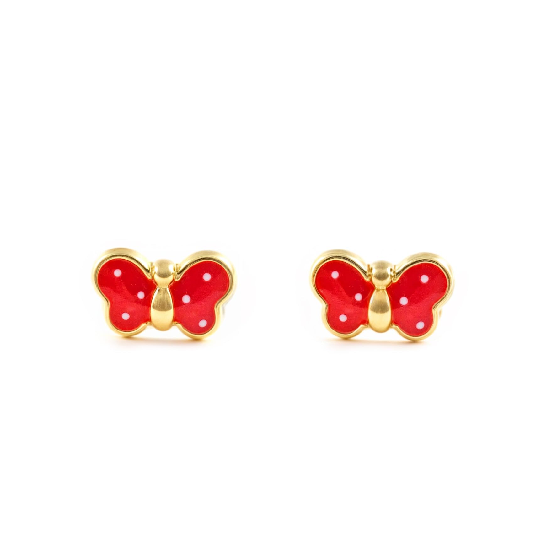 9ct Yellow Gold butterfly Children's Earrings