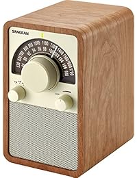 Sangean WR 15WL AM FM   Mesa de radio de madera, nogal (reacondicionado)