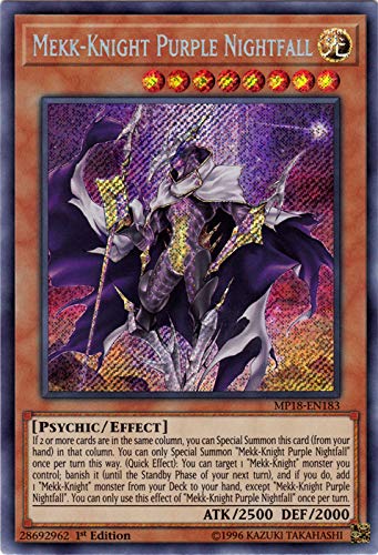 Yu-Gi-Oh! - Mekk-Knight Purple Nightfall (MP18-EN183) - 2018 Mega-Tin Mega Pack - 1st Edition - Secret Rare
