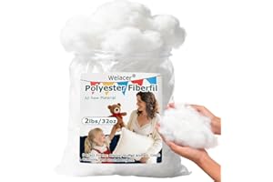 Welacer 2lbs/32oz Polyfill Stuffing, Polyester Pillow Stuffing Machine Washable, Premium White Fiberfill Soft and Comfortable for Crochet Animals, Pet Beds, Cloud Ceiling Projects