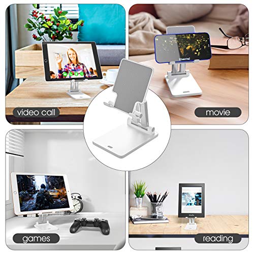 Adjustable Phone Stand, coonoe Foldable Cell Phone Holder for Desk Multi-Angle and Height Adjustable Universal Phone Dock Compatible with 4-9.7\