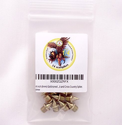 1/4 inch (6mm) Gold-toned Steel Track and Cross Country Spikes